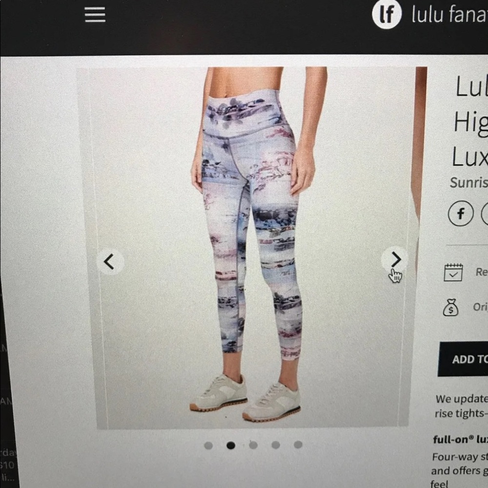 Sunrise Silhouette lulu leggings size 4